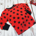 Βρεφική μπλούζα RED AND BLACK  STARS
